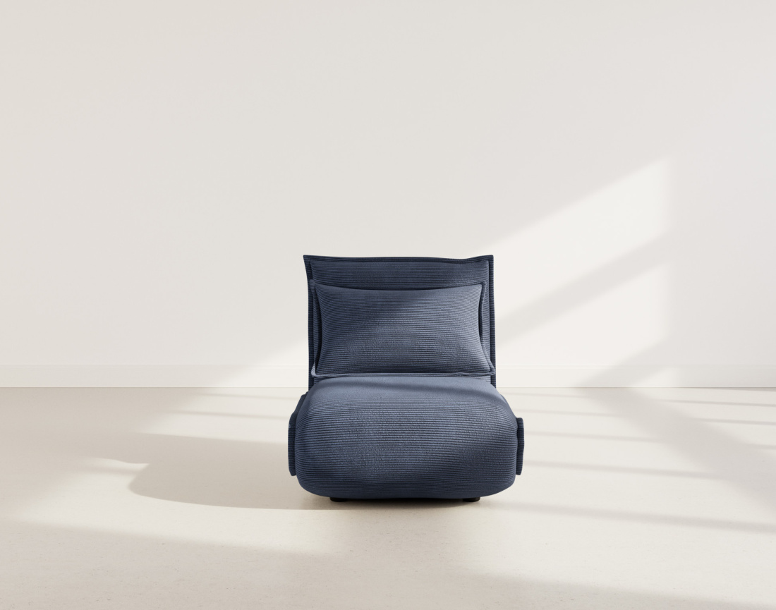 Banquette 1 place convertible clic-clac en velours côtelé Candice