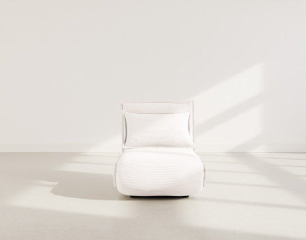 Banquette 1 place convertible clic-clac en velours côtelé Candice