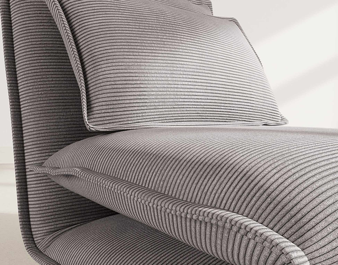 Banquette 1 place convertible clic-clac en velours côtelé Candice