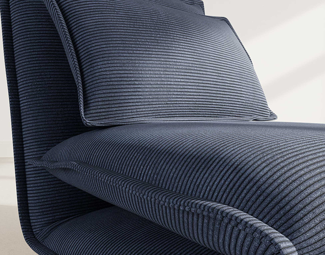 Banquette 1 place convertible clic-clac en velours côtelé Candice