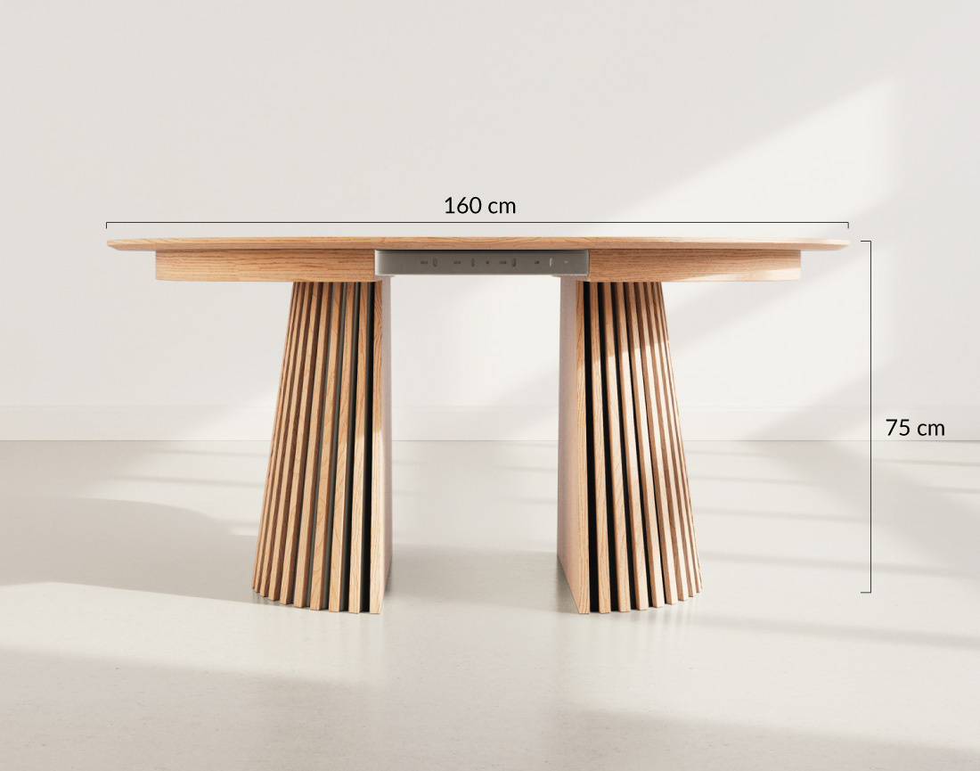 Table à manger ronde extensible bois 4 à 8 personnes Freya