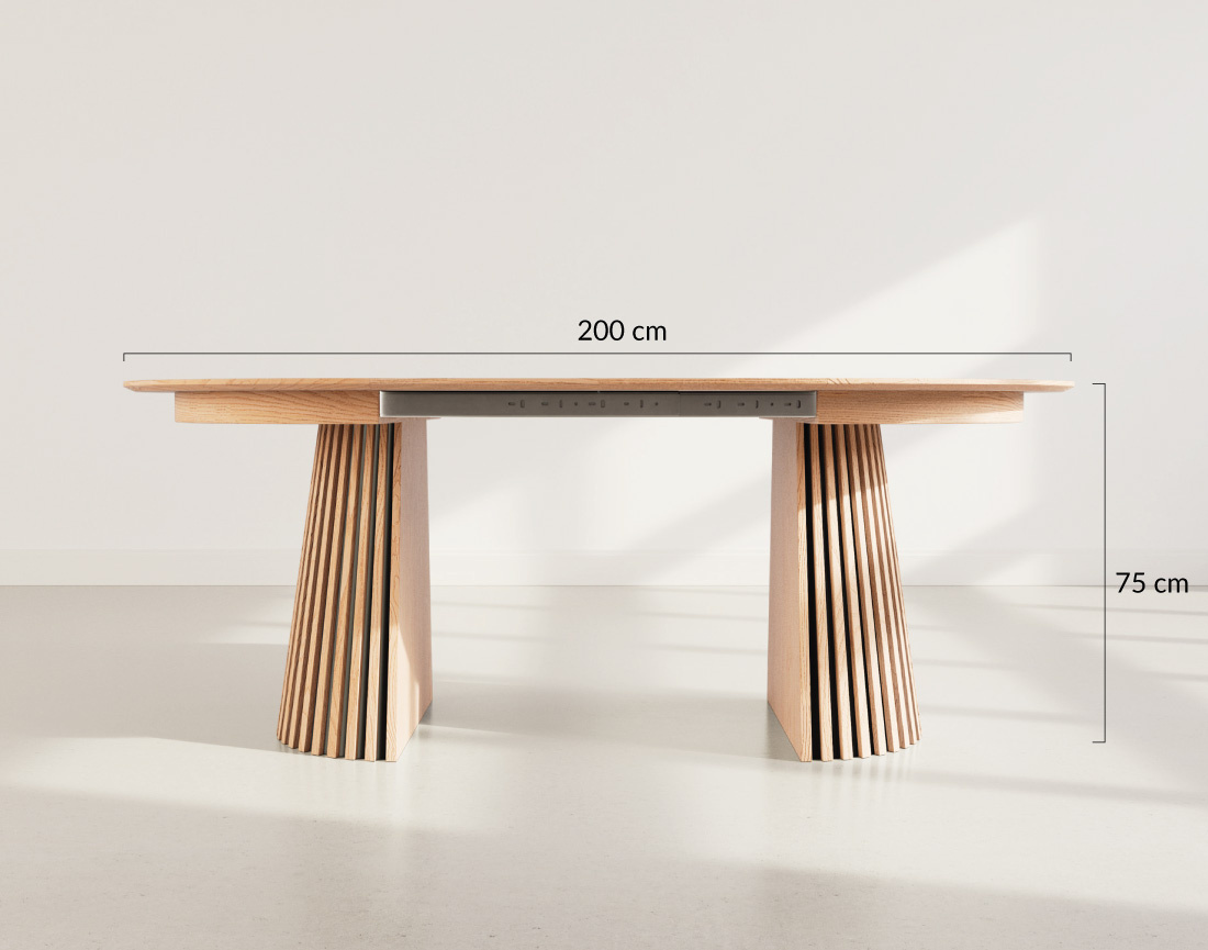 Table à manger ronde extensible bois 4 à 8 personnes Freya