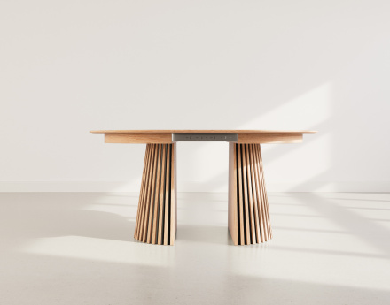 Table à manger ronde extensible bois 4 à 8 personnes Freya