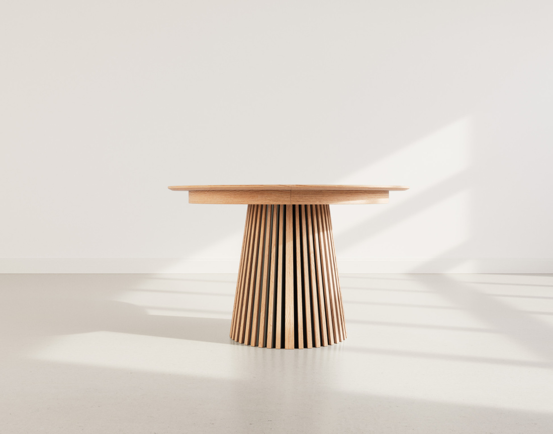 Table à manger ronde extensible bois 4 à 8 personnes Freya