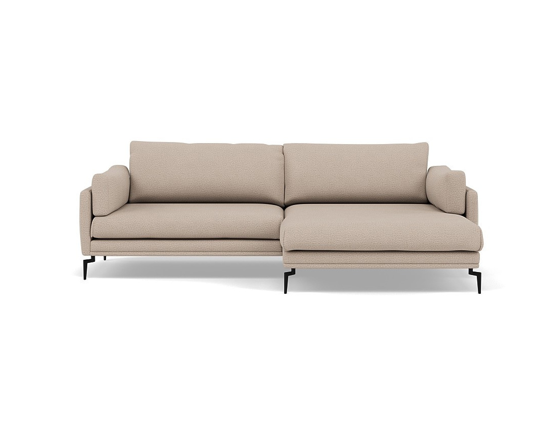 Canapé d'angle droit 4 places en tissu texturé Carlos