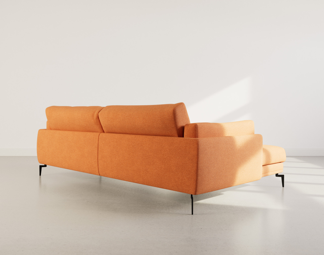 Canapé d'angle gauche 4 places en tissu texturé Carlos