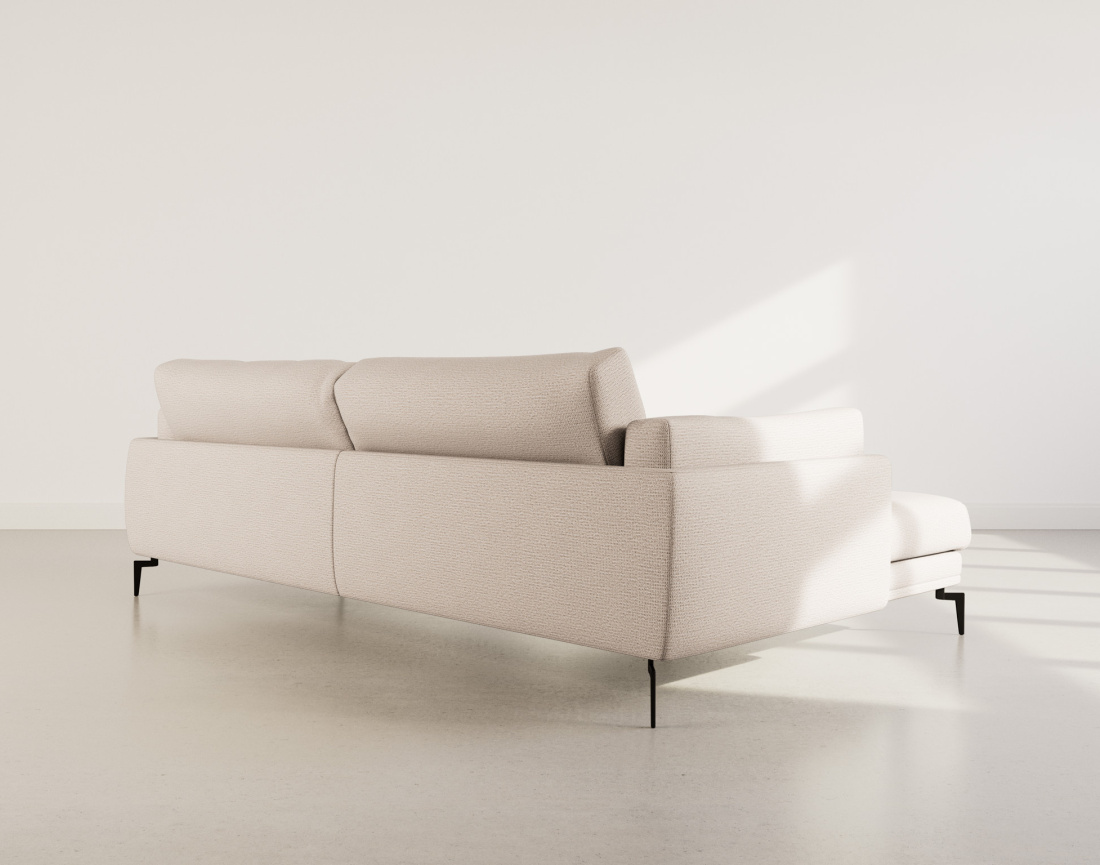 Canapé d'angle gauche 4 places en tissu texturé Carlos