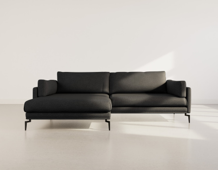 Canapé d'angle gauche 4 places en tissu texturé Carlos