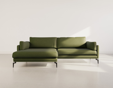 Canapé d'angle gauche 4 places en tissu texturé Carlos