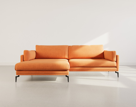 Canapé d'angle gauche 4 places en tissu texturé Carlos