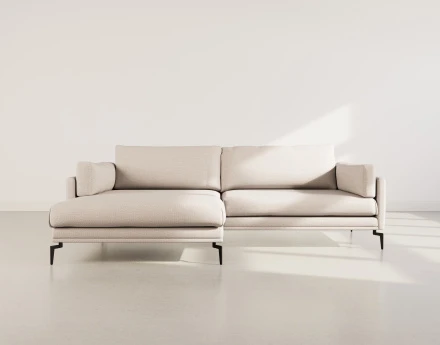 Canapé d'angle gauche 4 places en tissu texturé Carlos