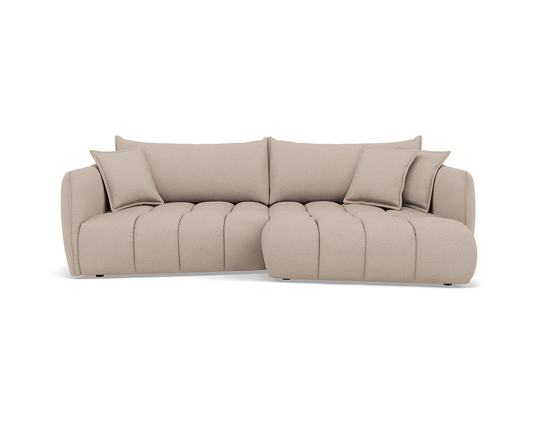 Canapé d'angle droit 4 places en tissu texturé Cassiopee