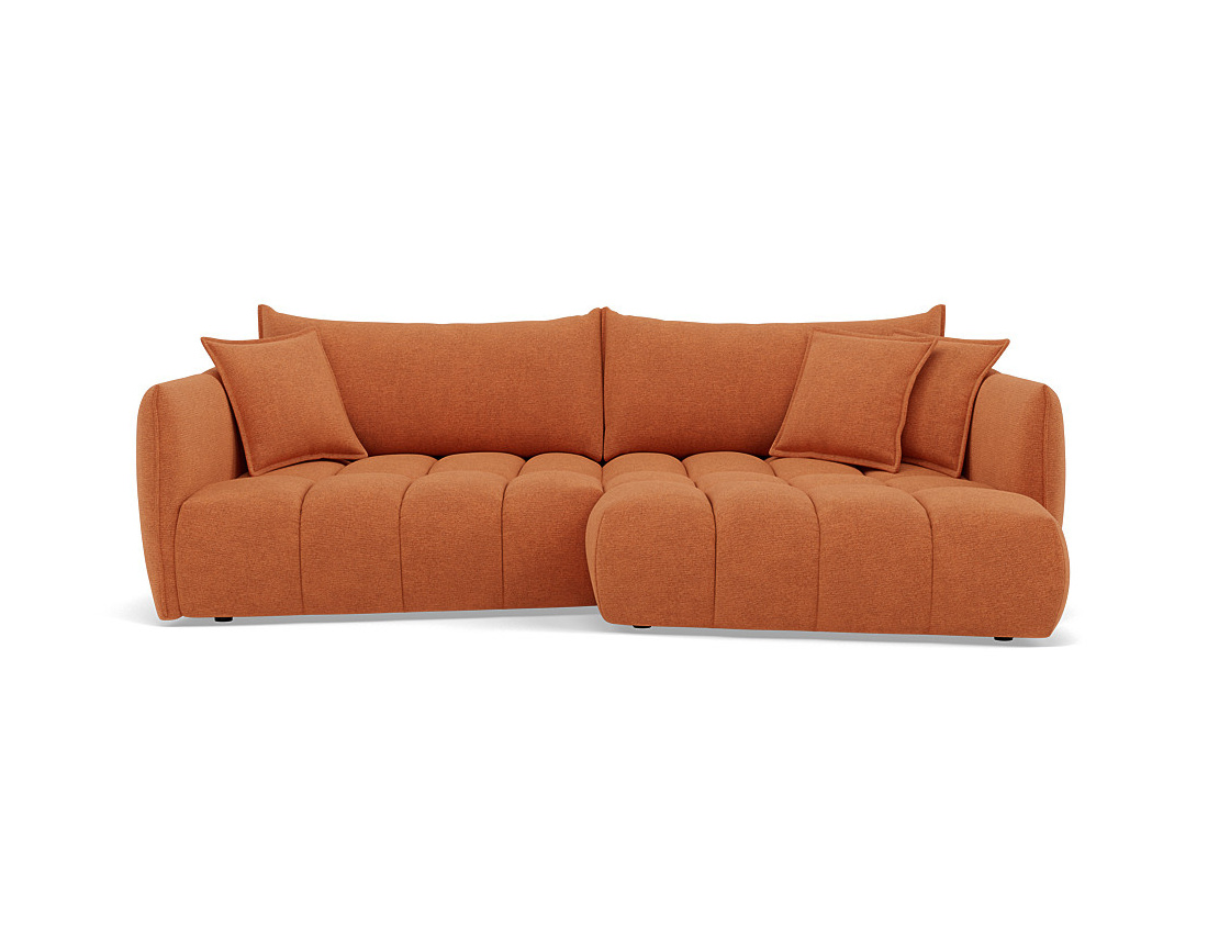 Canapé d'angle droit 4 places en tissu texturé Cassiopee