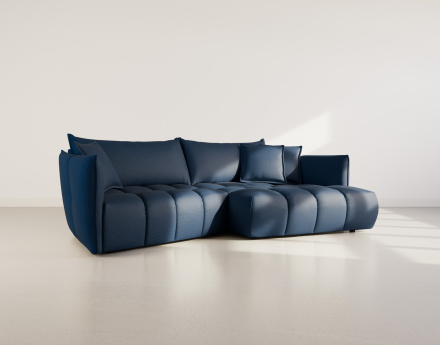 Canapé d'angle droit 4 places en tissu texturé Cassiopee