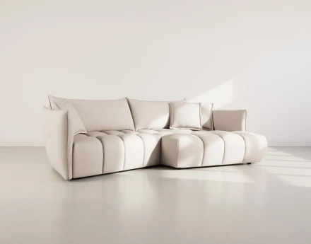 Canapé d'angle droit 4 places en tissu texturé Cassiopee