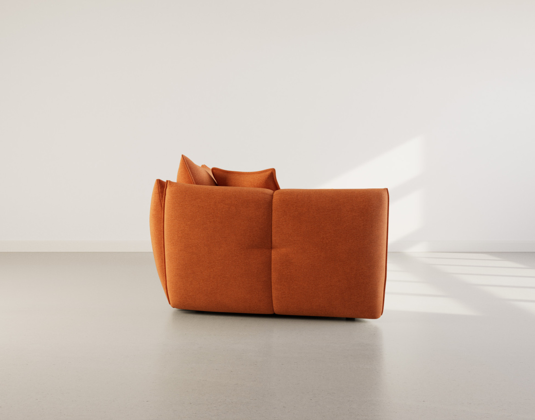 Canapé d'angle droit 4 places en tissu texturé Cassiopee