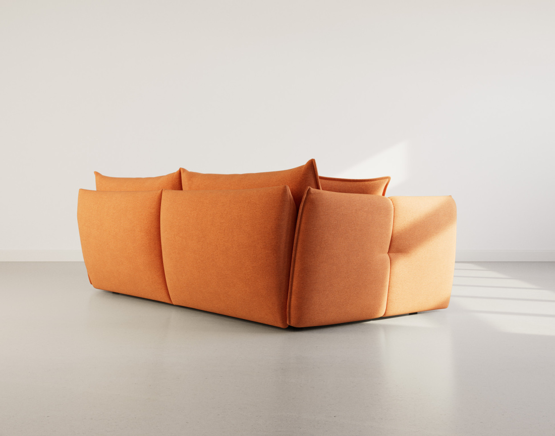 Canapé d'angle droit 4 places en tissu texturé Cassiopee