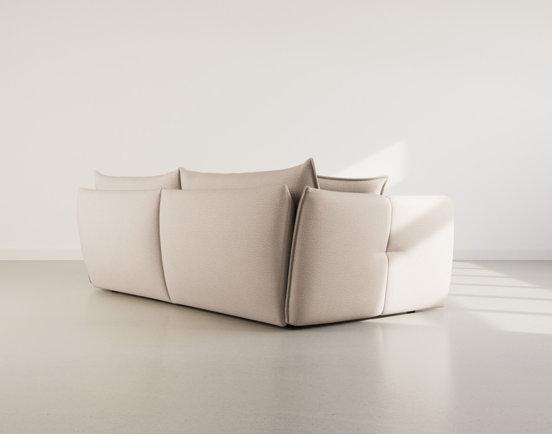 Canapé d'angle droit 4 places en tissu texturé Cassiopee