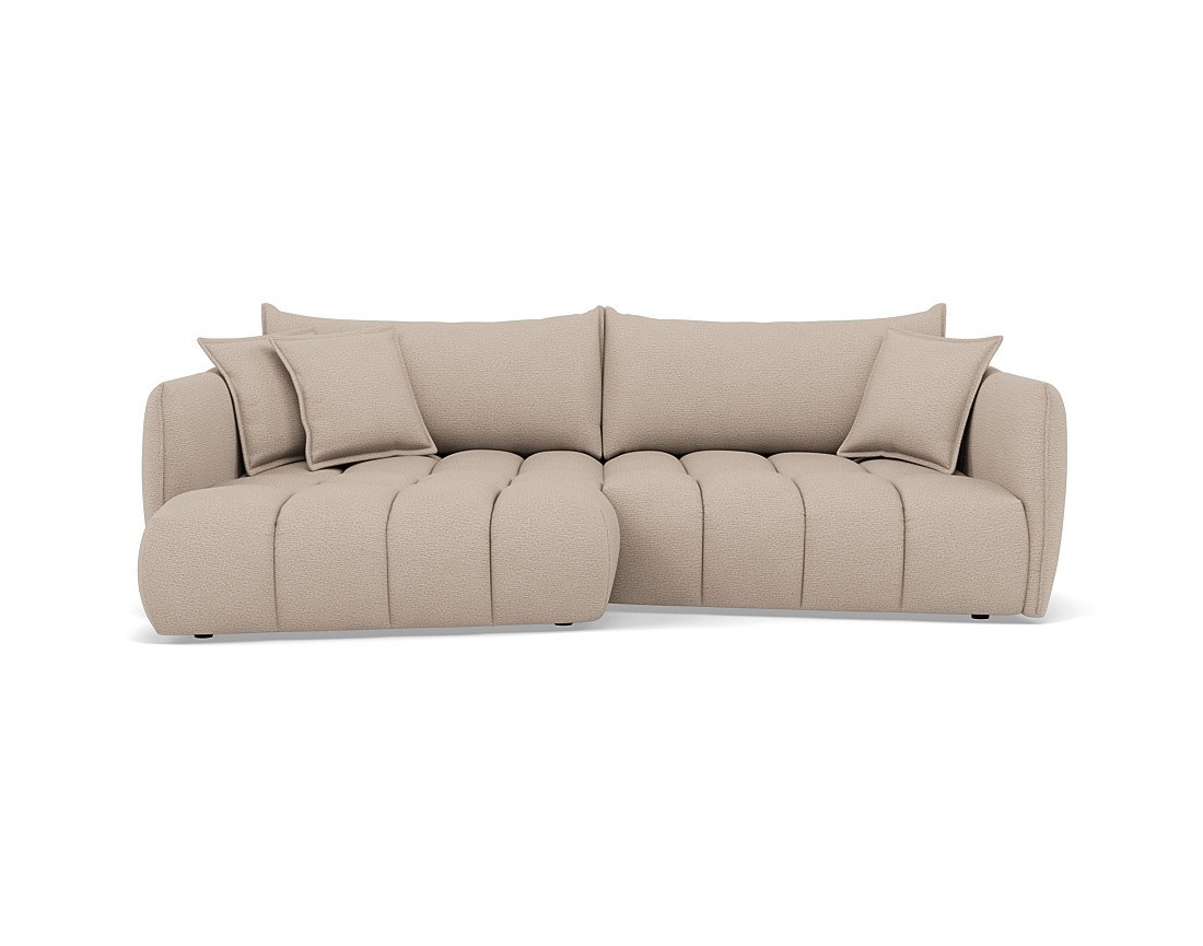 Canapé d'angle gauche 4 places en tissu texturé Cassiopee