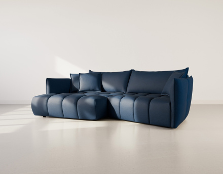 Canapé d'angle gauche 4 places en tissu texturé Cassiopee