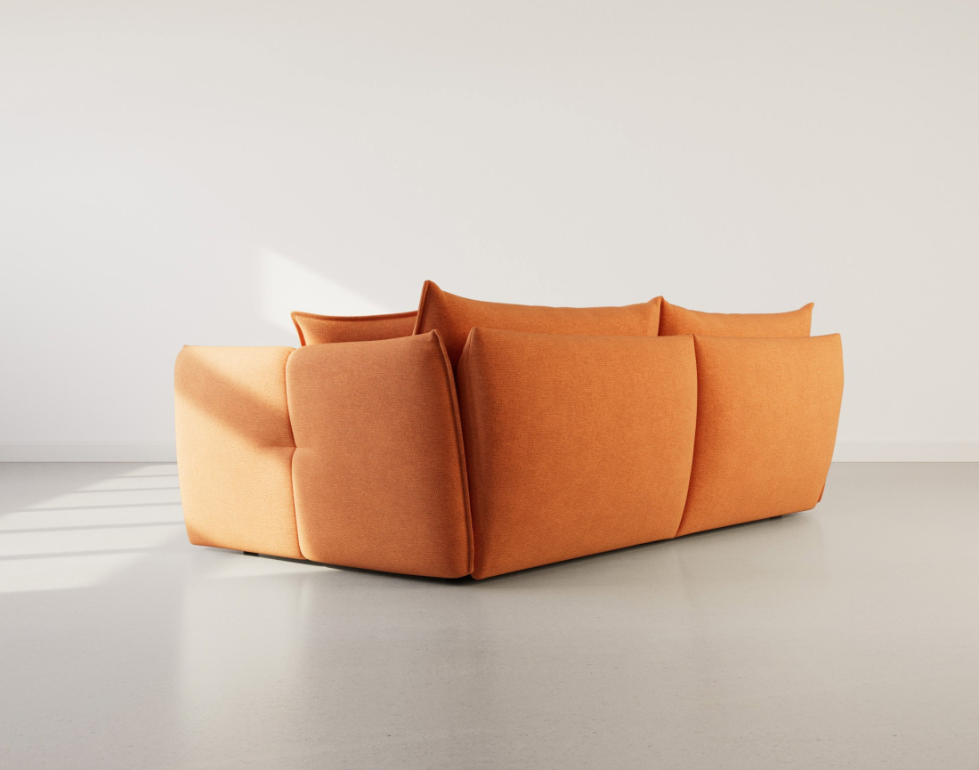 Canapé d'angle gauche 4 places en tissu texturé Cassiopee