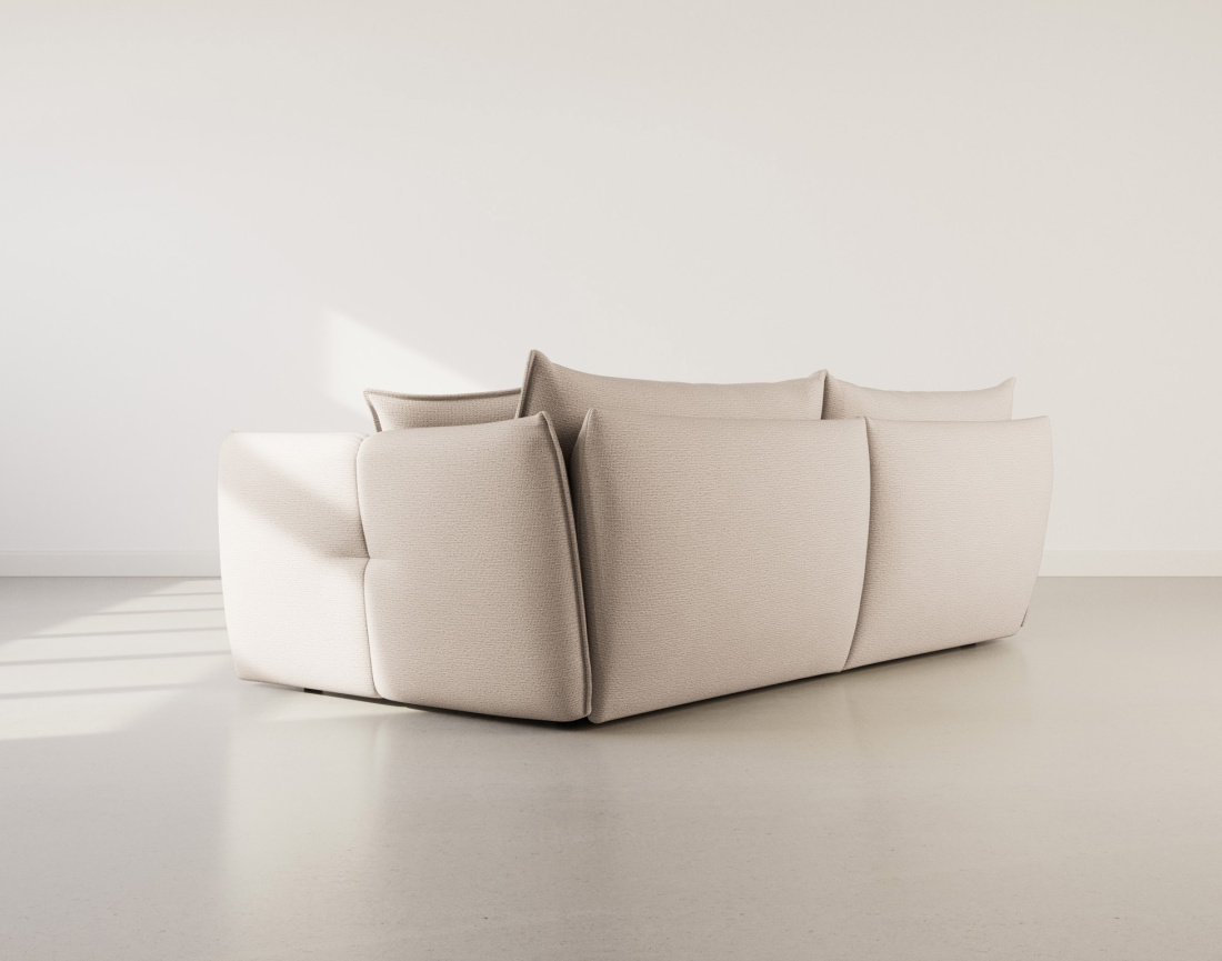 Canapé d'angle gauche 4 places en tissu texturé Cassiopee