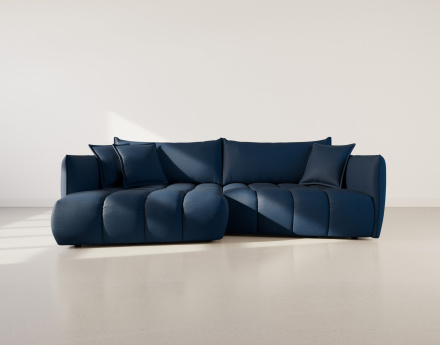 Canapé d'angle gauche 4 places en tissu texturé Cassiopee