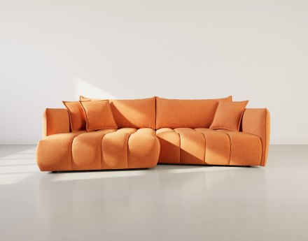 Canapé d'angle gauche 4 places en tissu texturé Cassiopee