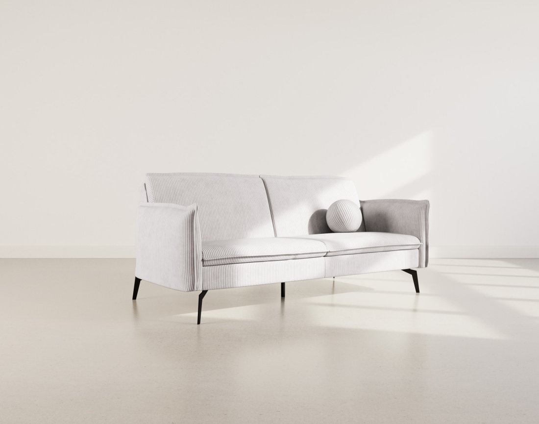 Canapé convertible clic-clac 2 places en velours côtelé Lexie