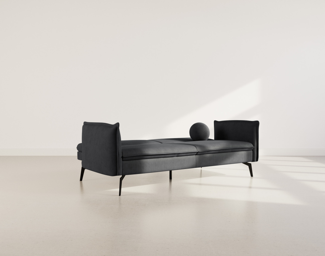 Canapé convertible clic-clac 2 places en velours côtelé Lexie