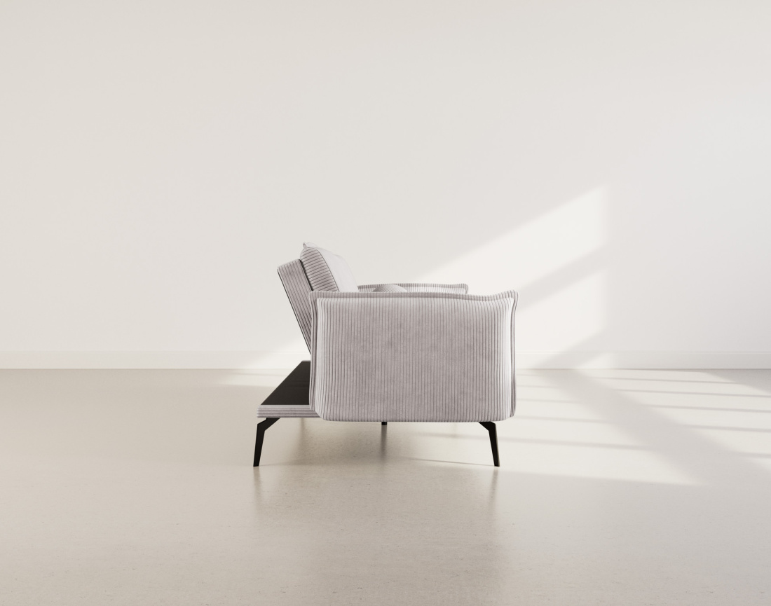 Canapé convertible clic-clac 2 places en velours côtelé Lexie