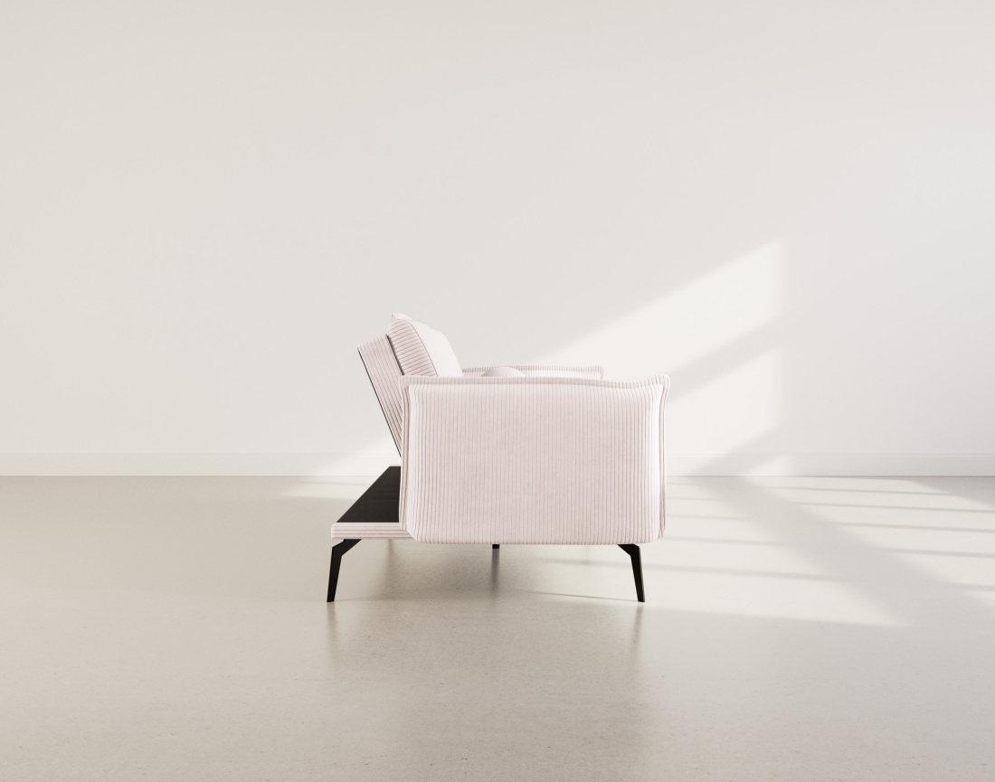 Canapé convertible clic-clac 2 places en velours côtelé Lexie