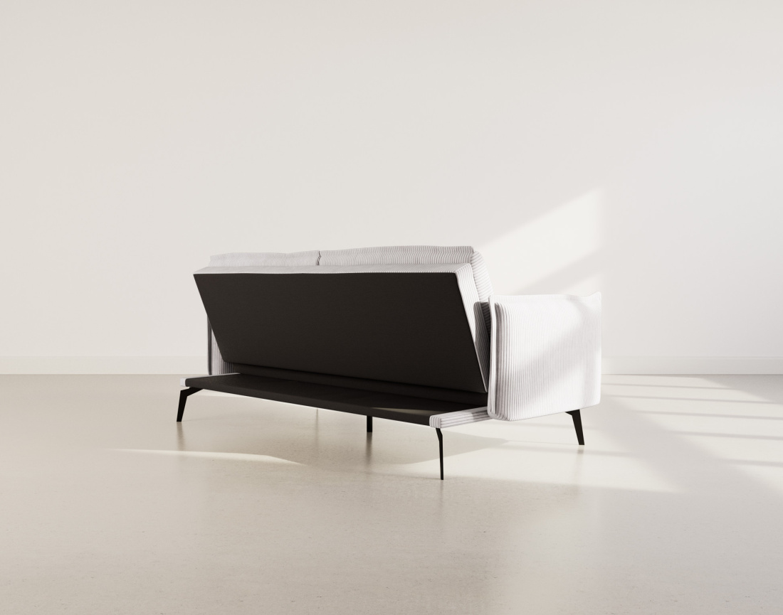 Canapé convertible clic-clac 2 places en velours côtelé Lexie