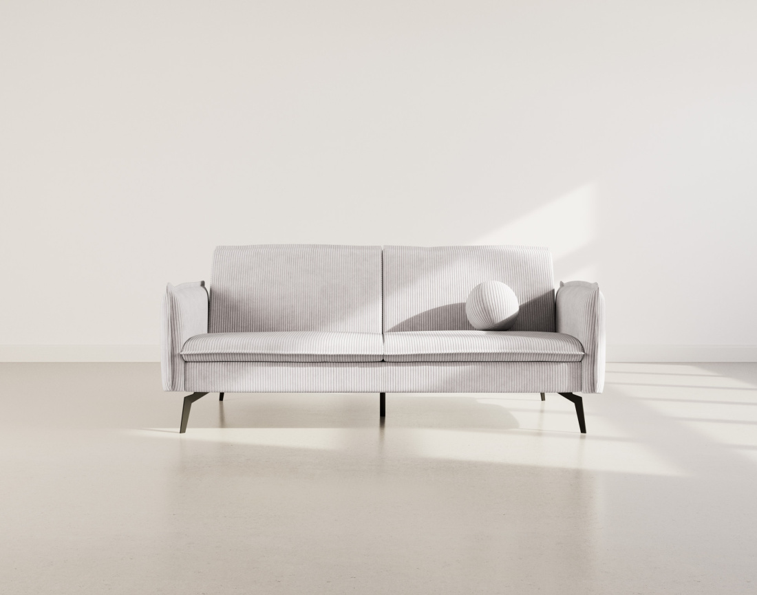 Canapé convertible clic-clac 2 places en velours côtelé Lexie