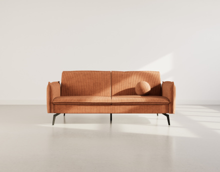 Canapé convertible clic-clac 2 places en velours côtelé Lexie