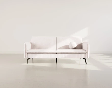 Canapé convertible clic-clac 2 places en velours côtelé Lexie