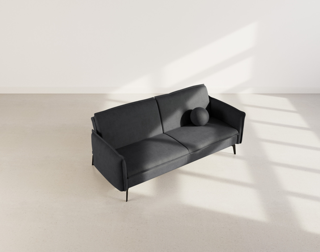 Canapé convertible clic-clac 2 places en velours côtelé Lexie