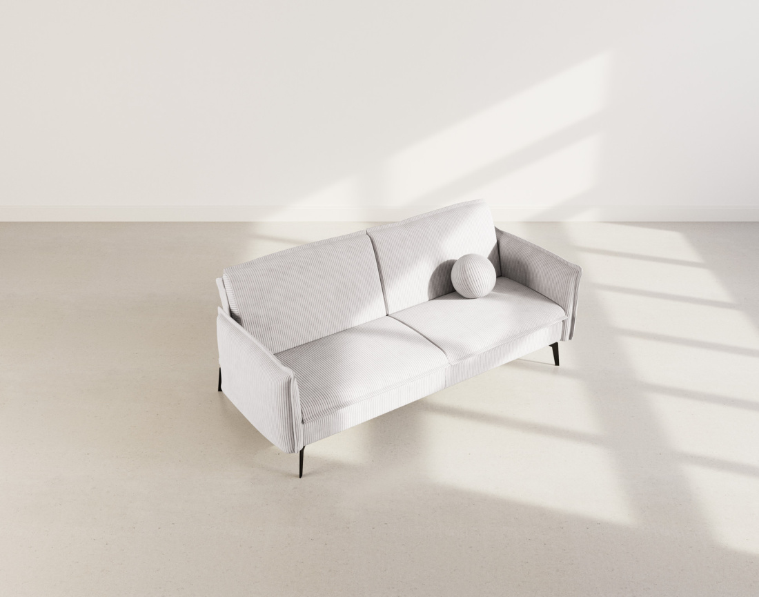 Canapé convertible clic-clac 2 places en velours côtelé Lexie