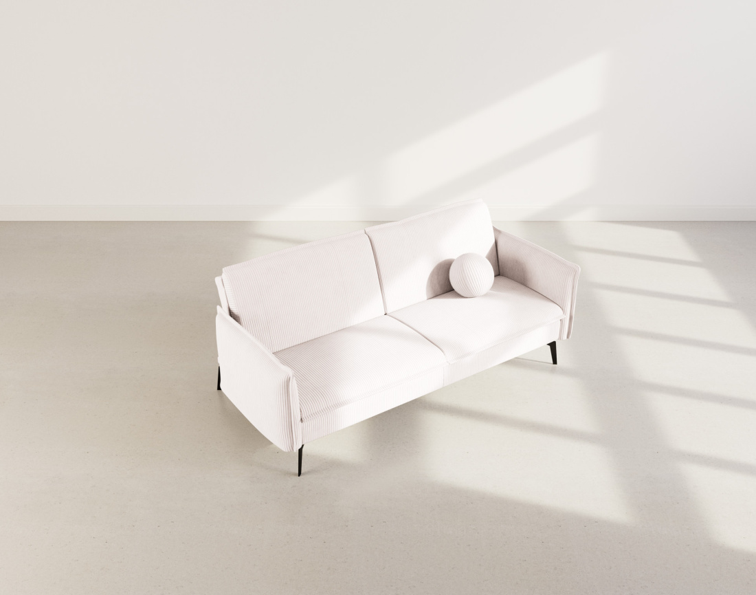 Canapé convertible clic-clac 2 places en velours côtelé Lexie