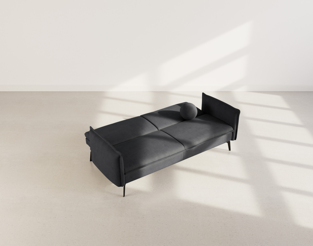 Canapé convertible clic-clac 2 places en velours côtelé Lexie