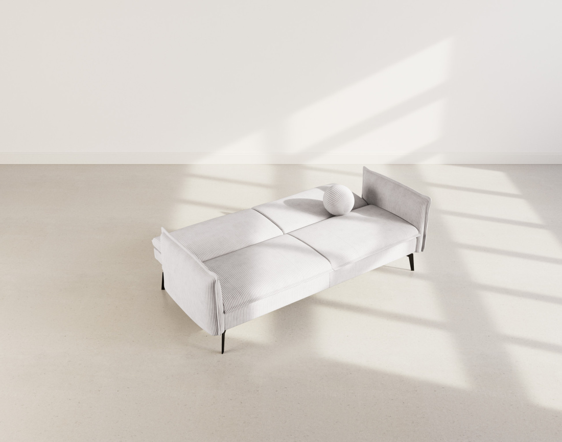 Canapé convertible clic-clac 2 places en velours côtelé Lexie