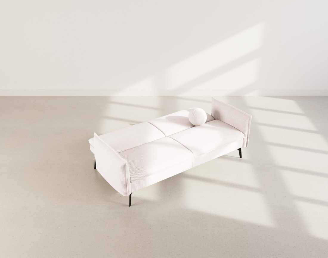 Canapé convertible clic-clac 2 places en velours côtelé Lexie