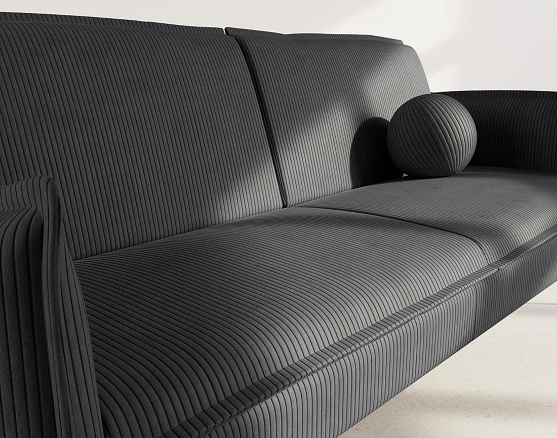 Canapé convertible clic-clac 2 places en velours côtelé Lexie