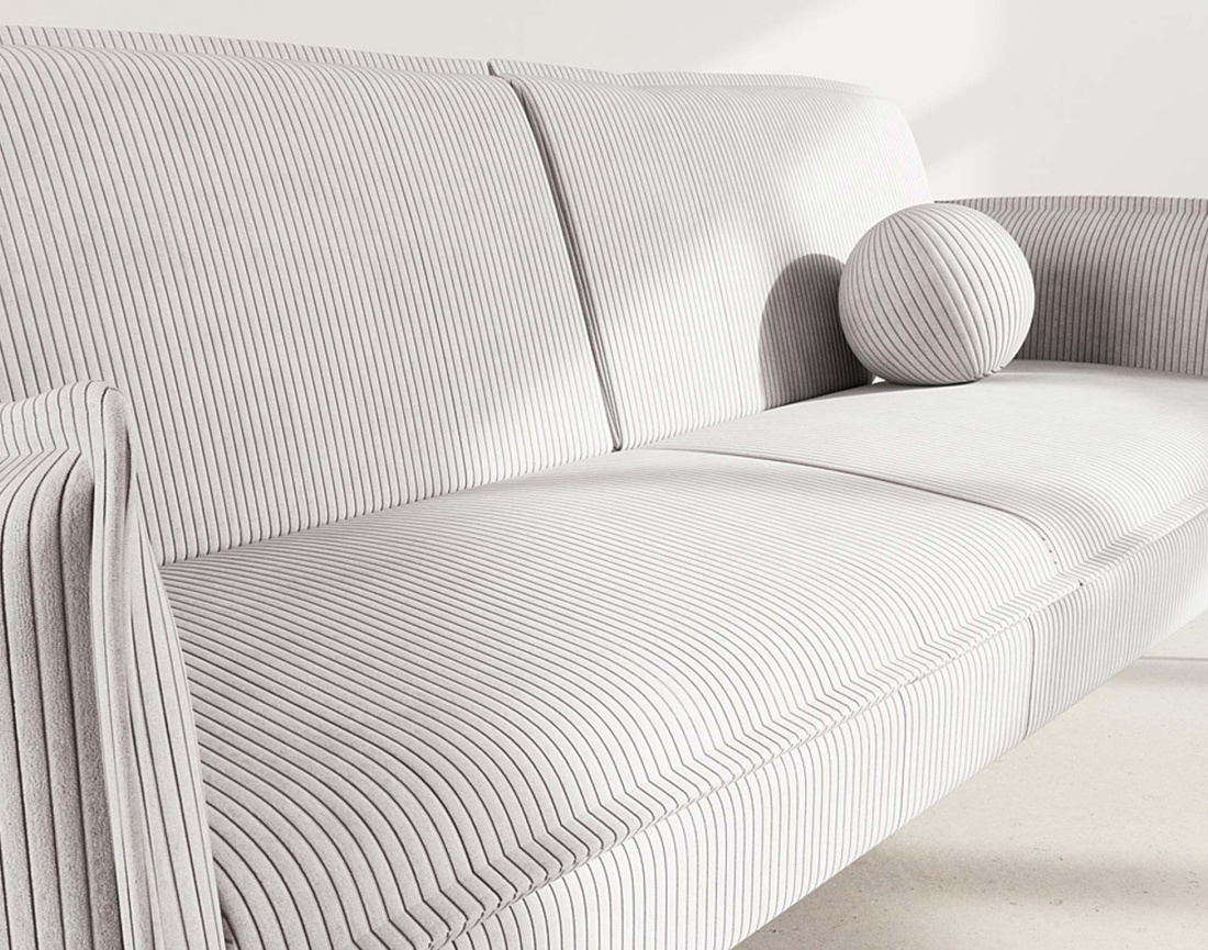 Canapé convertible clic-clac 2 places en velours côtelé Lexie