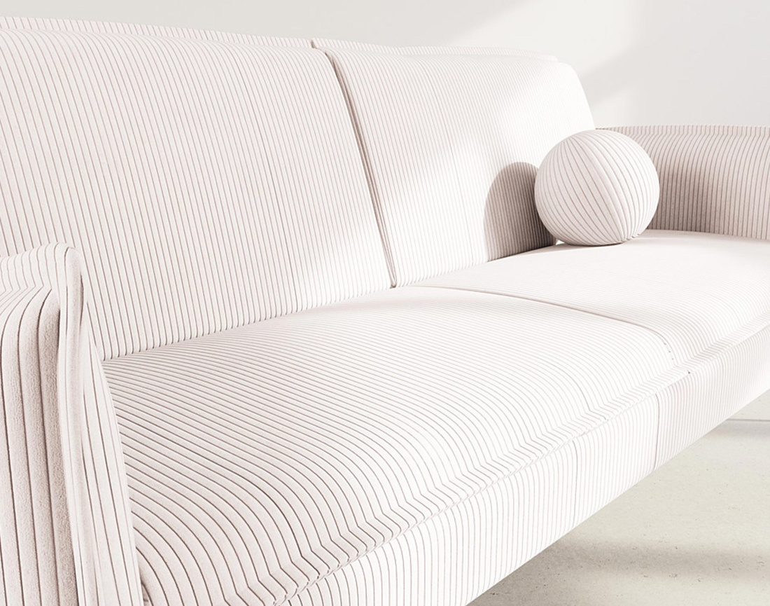 Canapé convertible clic-clac 2 places en velours côtelé Lexie