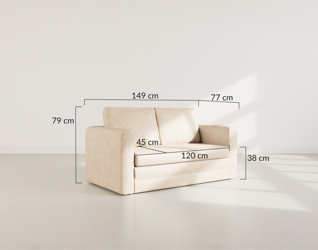 Canapé 2 places convertible déplimousse en simili Marilia