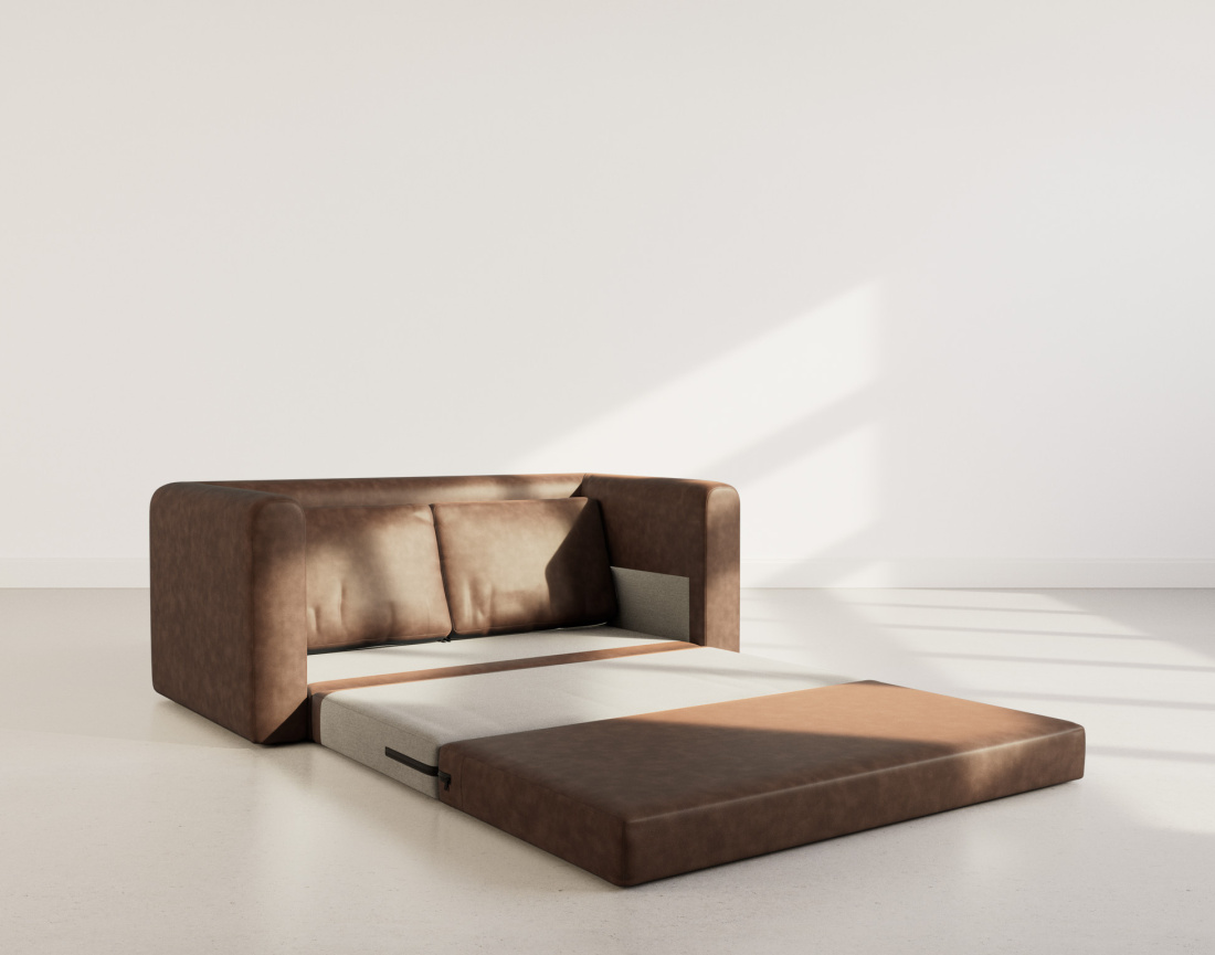 Canapé 2 places convertible déplimousse en simili Marilia