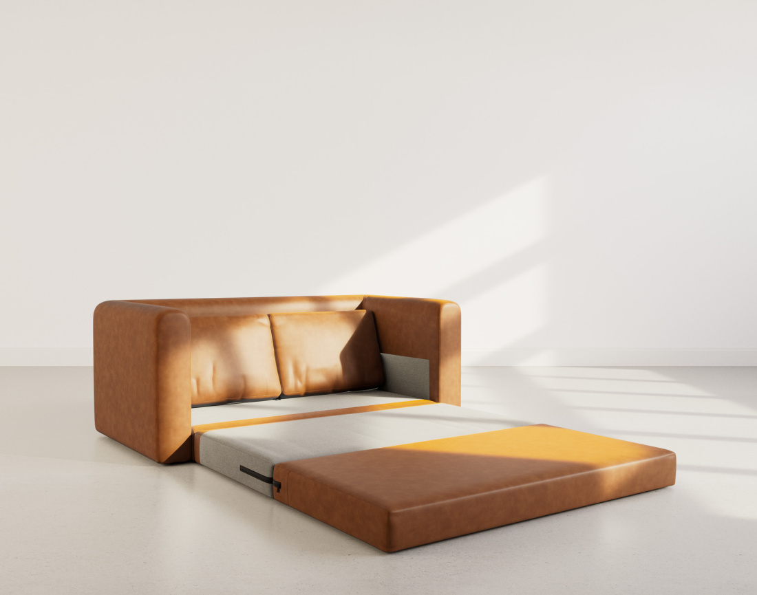 Canapé 2 places convertible déplimousse en simili Marilia