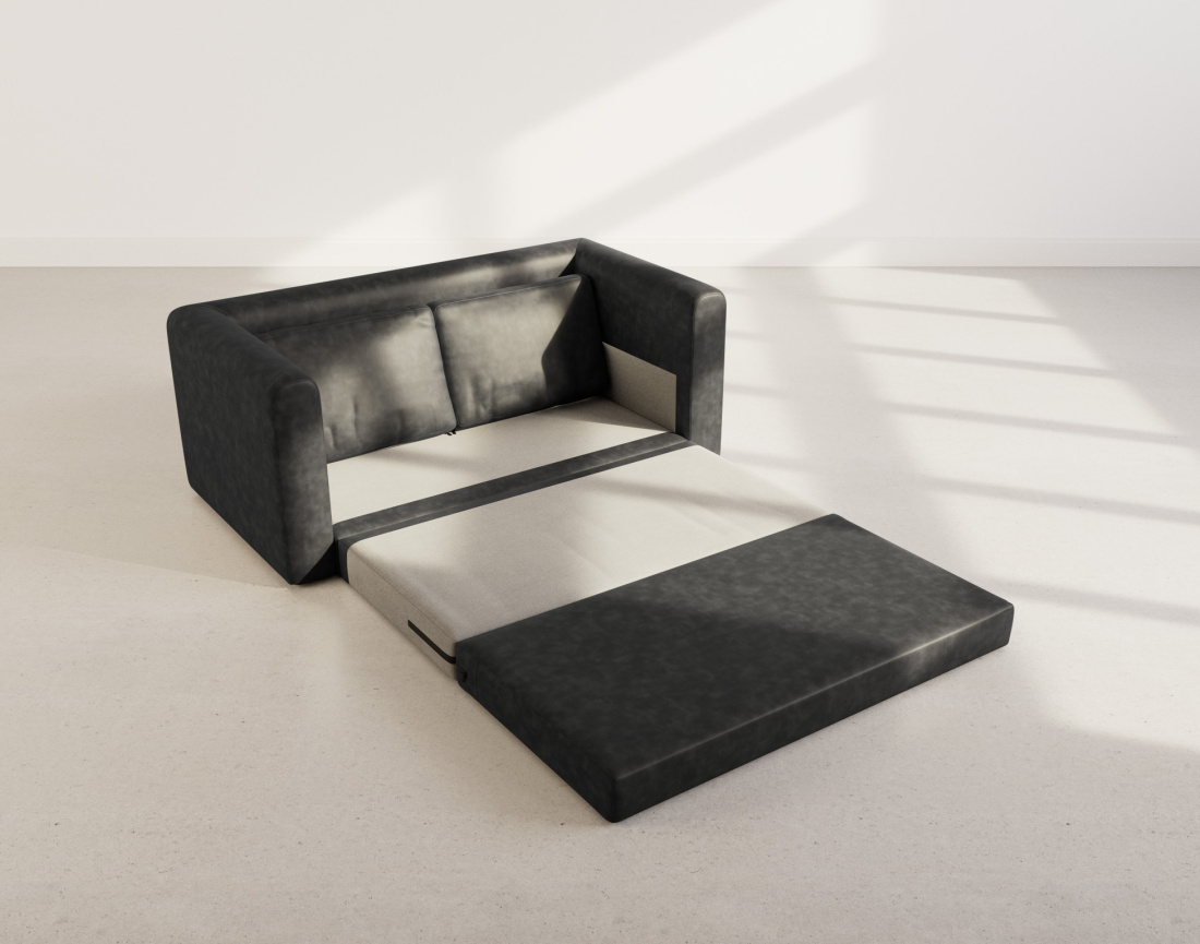 Canapé 2 places convertible déplimousse en simili Marilia