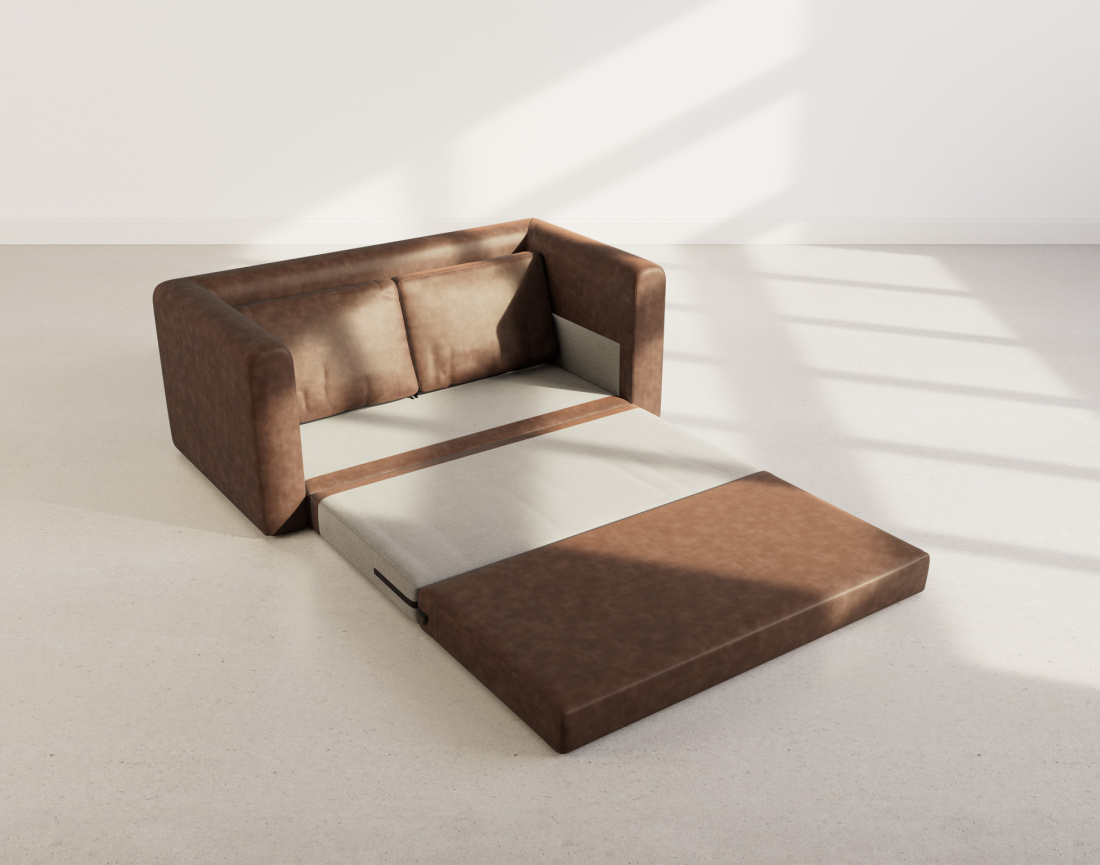 Canapé 2 places convertible déplimousse en simili Marilia